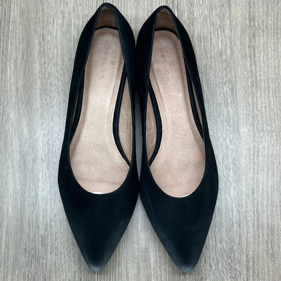 Caslon Shoes - Caslon Shoes Womens Sz 7M Laurel Pointed Toe Water Resistant Flats Leather Black